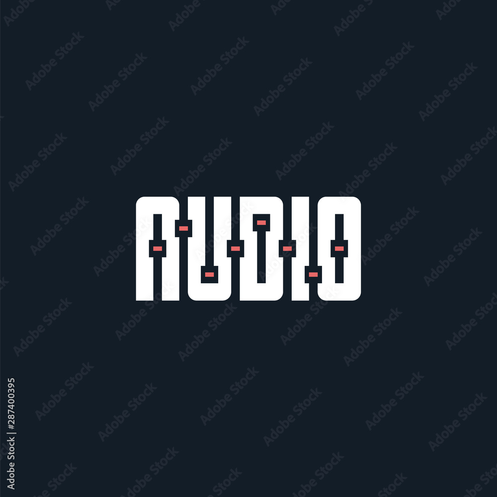 audio mixer typography logo geometric
