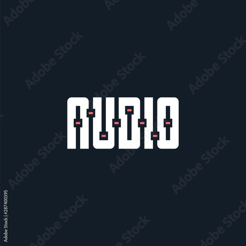 Fototapeta audio mixer typography logo geometric