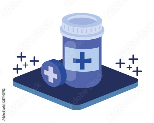 medicine drugs on white background