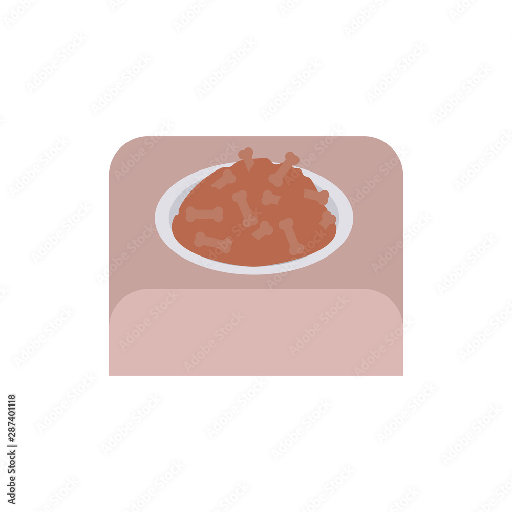 bowl with animal food on white background bowl with animal food on white background