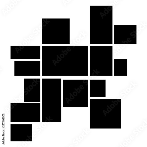 Creative theme with 15 part rectangle border layout. Vector collage frames for photo.