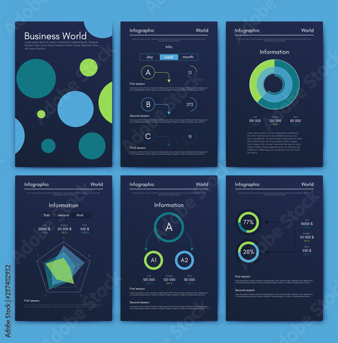 Modern infographic vector concept. Business graphics brochures.