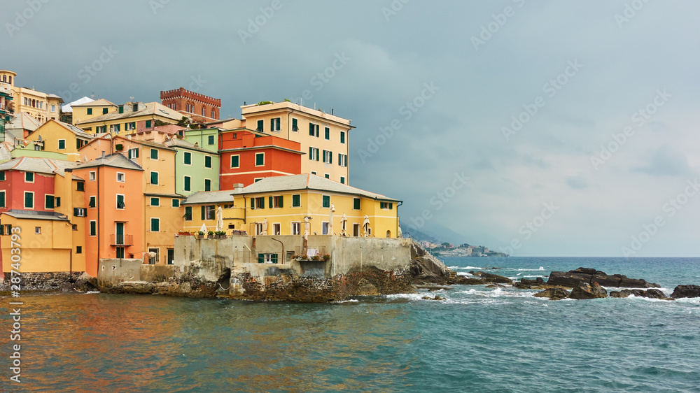 Houses by the sea in Boccadasse in Genoa