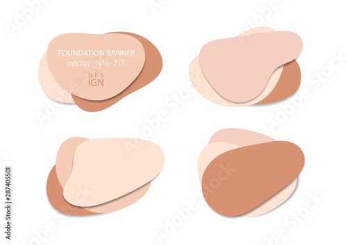 Shades Of Foundation .Cosmetic stain banner .Advertising sticker vector.