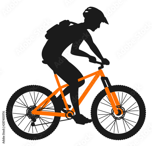 Fototapeta Naklejka Na Ścianę i Meble -  Cycliste X COUNTRY VTT Cross Country oange