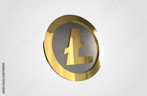 Cryptocurrencies Lite Coin 3D Render