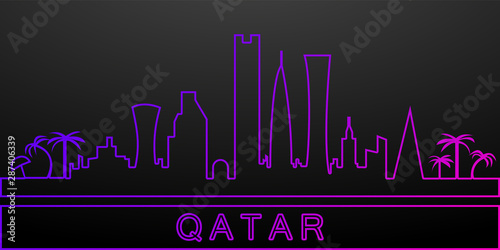 Qatar detailed skyline nolan icon. Elements of cities set. Simple icon for websites, web design, mobile app, info graphics