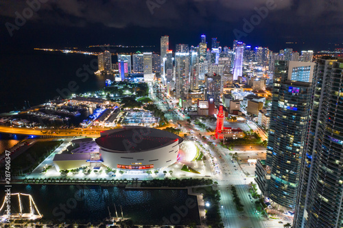 Epic aerial view of Downtown Miami at night © Felix Mizioznikov