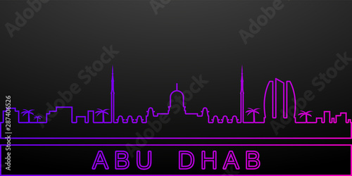 Abu dhabi detailed skyline nolan icon. Elements of cities set. Simple icon for websites, web design, mobile app, info graphics
