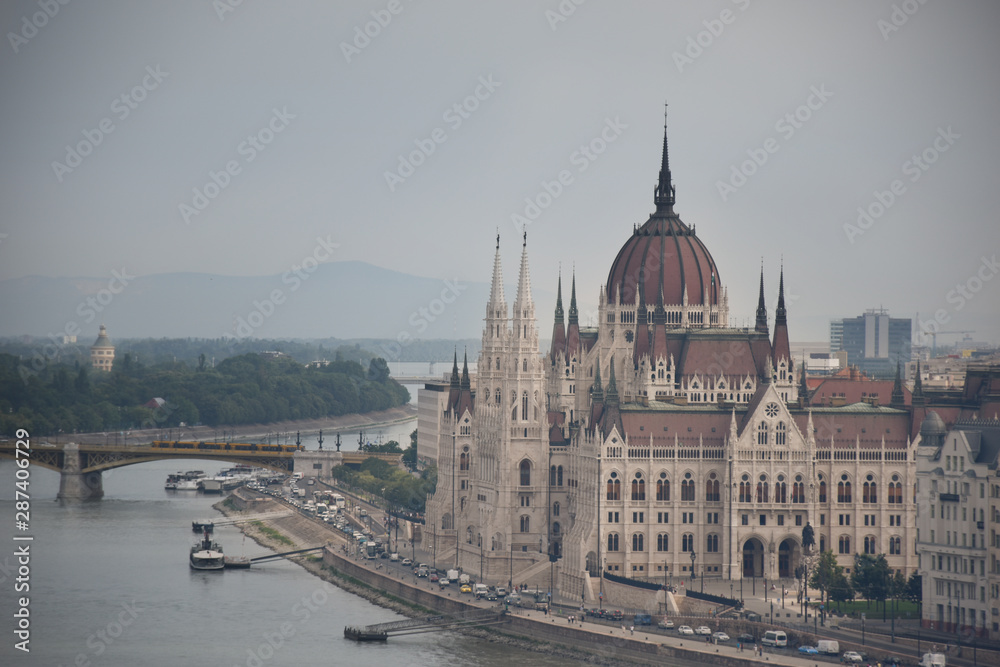 Hungarian Parliament Building where National Assembly of Hungary seats, popular tourist destination and landmark in Budapest, Hungary