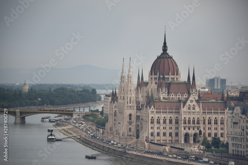 Hungarian Parliament Building where National Assembly of Hungary seats, popular tourist destination and landmark in Budapest, Hungary © arrideo
