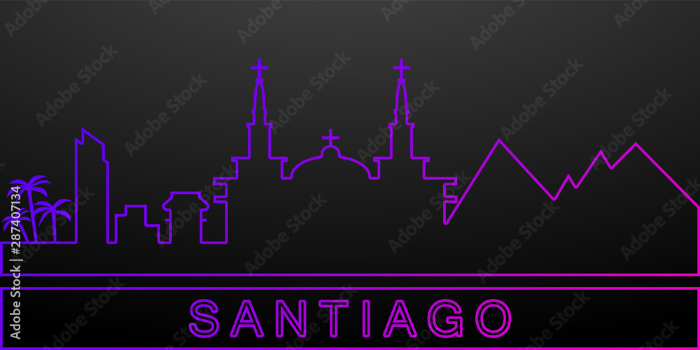 Santiago detailed skyline nolan icon. Elements of cities set. Simple icon for websites, web design, mobile app, info graphics