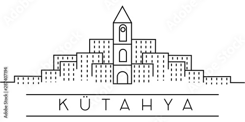 Kutahya city outline icon. Elements of Turkey cities illustration icons. Signs  symbols can be used for web  logo  mobile app  UI  UX