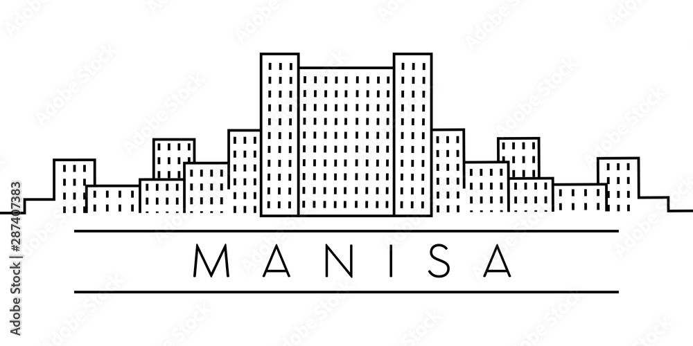 Manisa city outline icon. Elements of Turkey cities illustration icons. Signs, symbols can be used for web, logo, mobile app, UI, UX