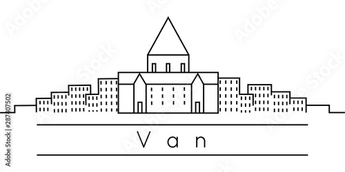 Van city outline icon. Elements of Turkey cities illustration icons. Signs, symbols can be used for web, logo, mobile app, UI, UX