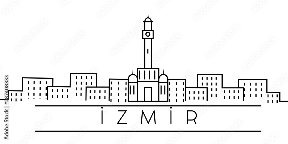 Izmir city outline icon. Elements of Turkey cities illustration icons. Signs, symbols can be used for web, logo, mobile app, UI, UX