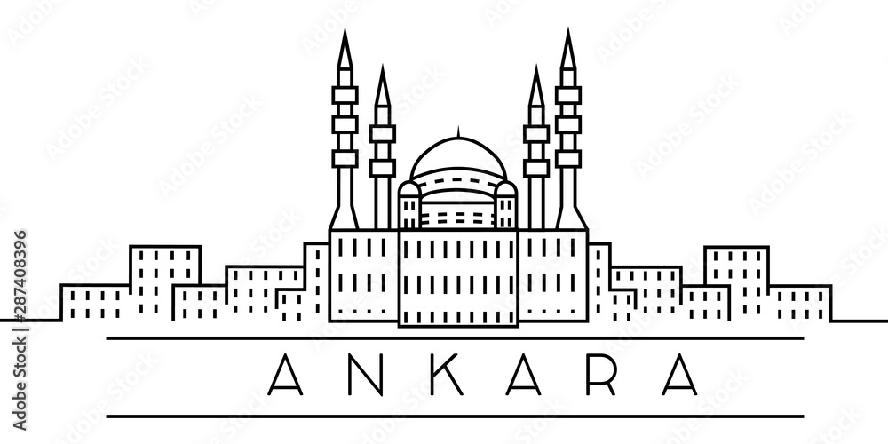 Ankara city outline icon. Elements of Turkey cities illustration icons. Signs, symbols can be used for web, logo, mobile app, UI, UX