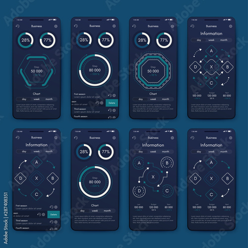 Vector graphics set mobile infographics. Stock vector