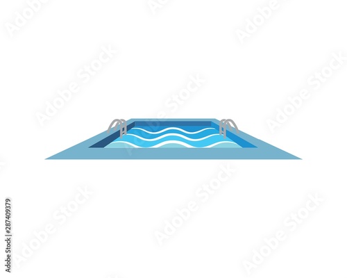 swimming pool  icon logo vector illustration design