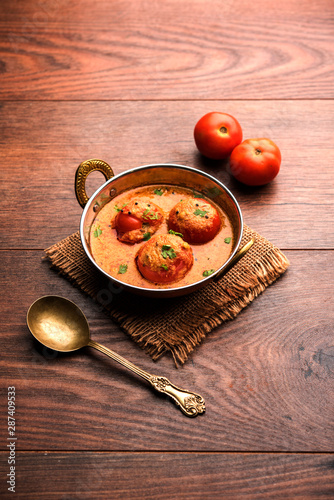 Tomato Salan or Tamatar sabzi or curry. Main course recipe from India. served in a bowl. selective focus