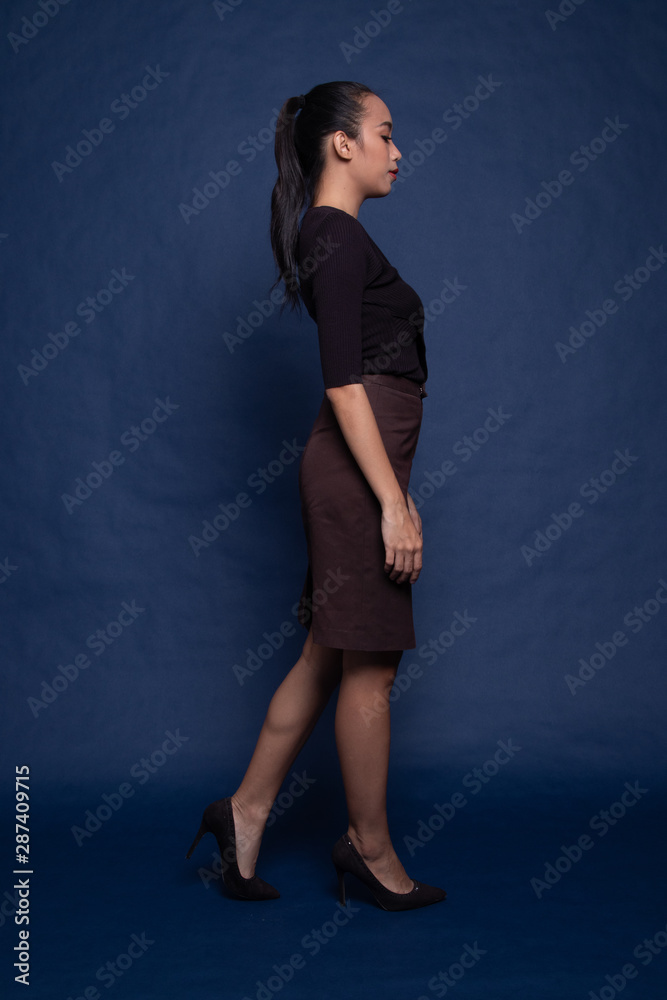 Full body of beautiful young asian woman walking. Full body of beautiful young asian woman walking.
