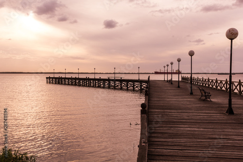 General Flores Pier  in front of the industrial loading dock of Nueva Palmira  on the Uruguay River. Nueva Palmira  Uruguay