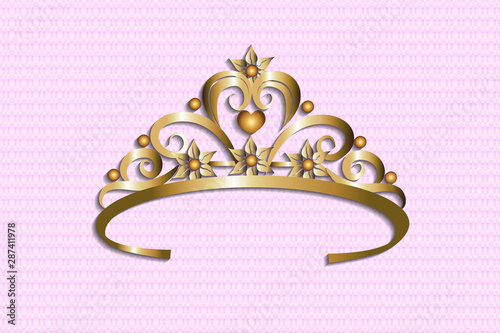 Gold Princess Crown Vector