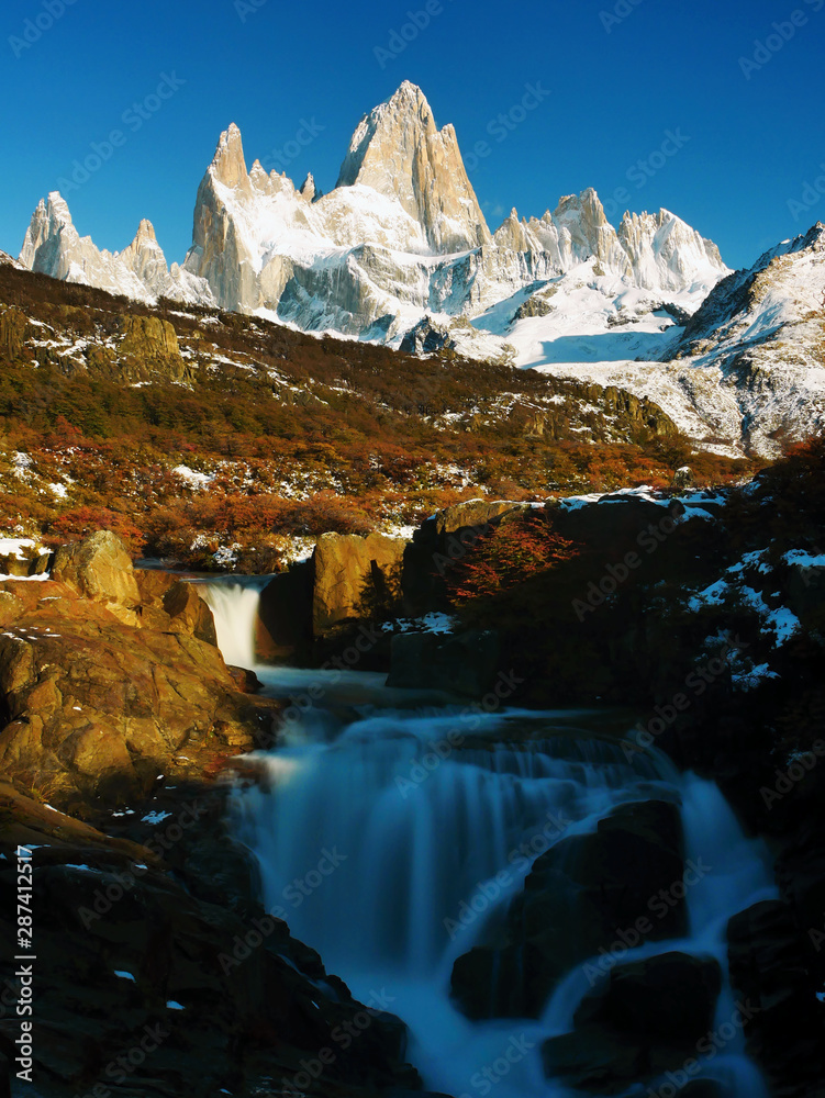 Waterfall in the mountains. Patagonia, Argentina