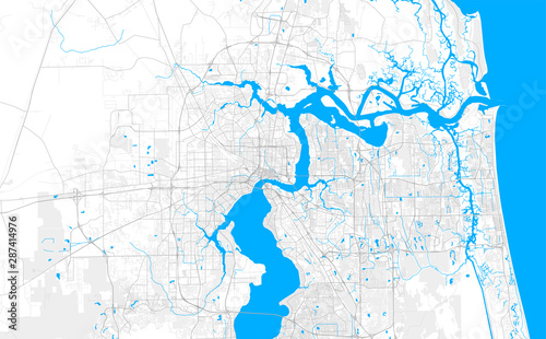 Rich detailed vector map of Jacksonville, Florida, U.S.A. photo
