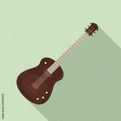 Guitar instrument icon. Flat illustration of guitar instrument vector icon fo...