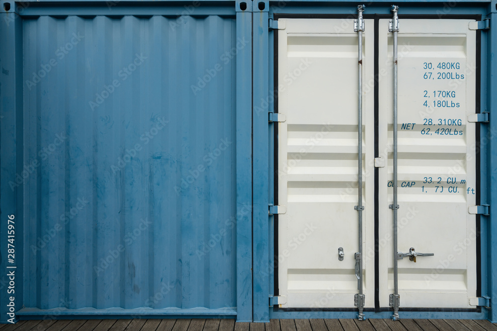Front Close-up of Container Iron Door Front Close-up of Container Iron Door