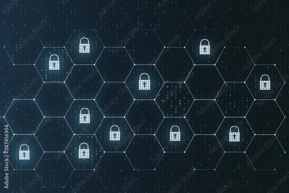 Bright digital padlock background Bright digital padlock background