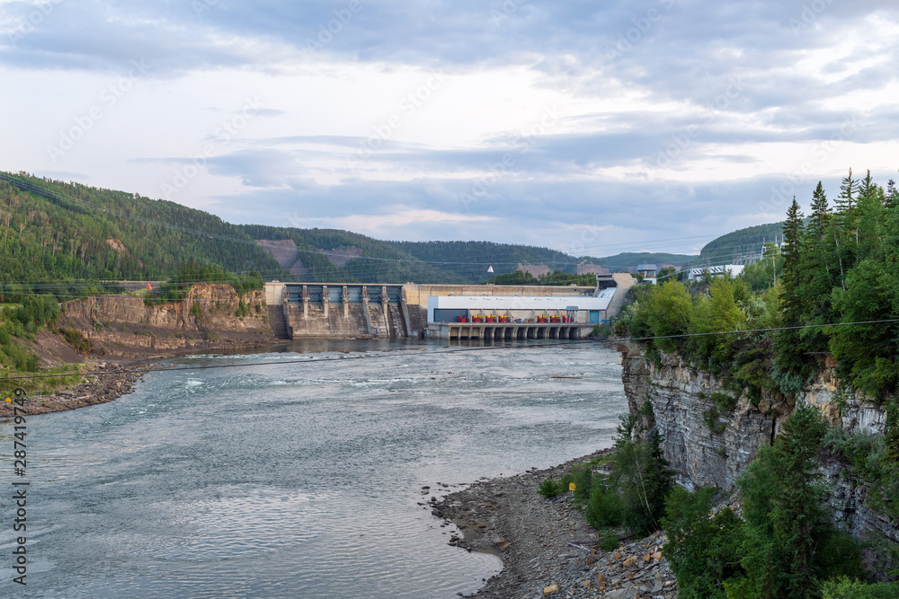 Peace Canyon Generating Station on the Peace River near Hudson's Hope,  British Columbia, Canada