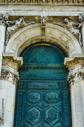 Photography Doorway at Cathedral of Santa Maria della Salute in Venice, Italy