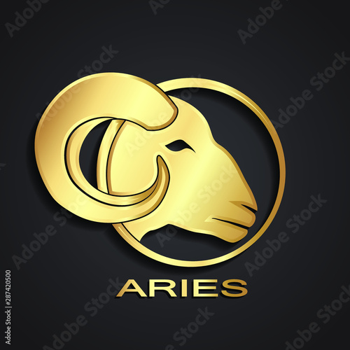 3d golden ram head logo