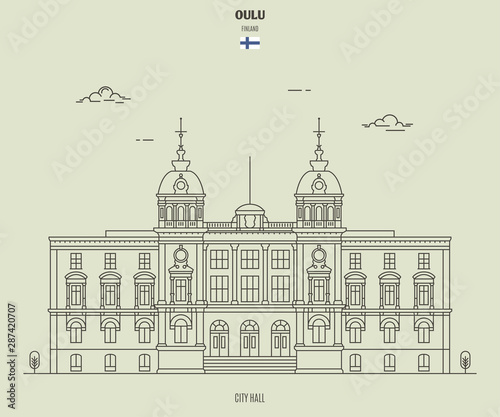 Wallpaper Mural City hall in Oulu, Finland. Landmark icon Torontodigital.ca