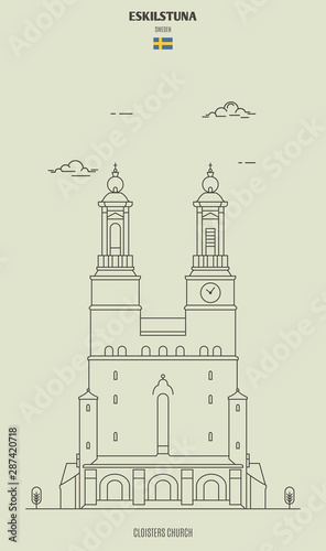 Cloisters Church in Eskilstuna, Sweden. Landmark icon