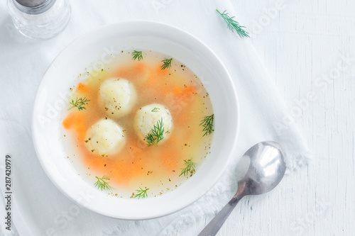 Matzoh ball soup photo