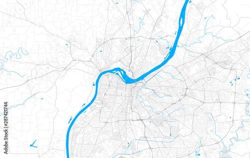 Rich detailed vector map of Louisville, Kentucky, U.S.A. photo