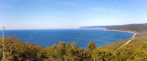 Panorama of North Atlantic seen from Cape Breton Highlands National Park.