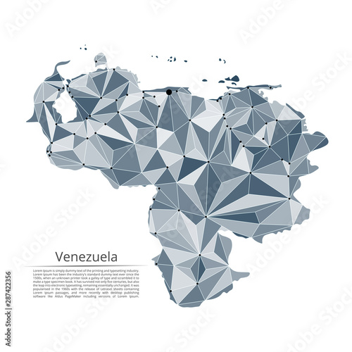Obraz na plátně Venezuela communication network map