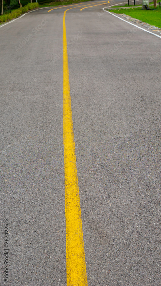 yellow line on the empty road