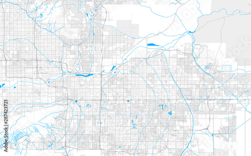 Rich detailed vector map of Mesa, Arizona, U.S.A.