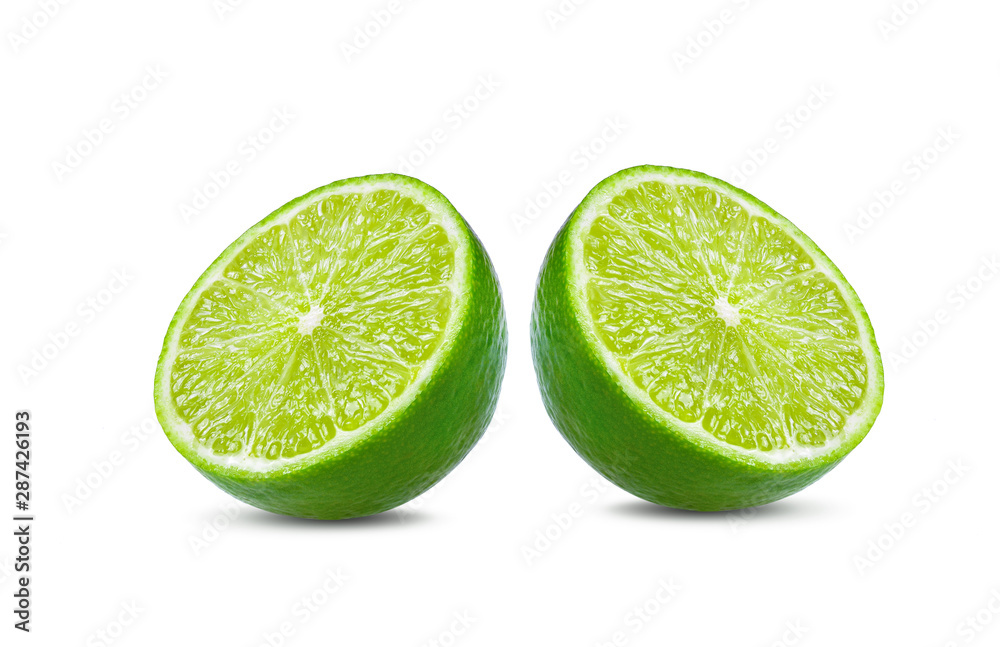 Fresh green lime isolated on white background Fresh green lime isolated on white background