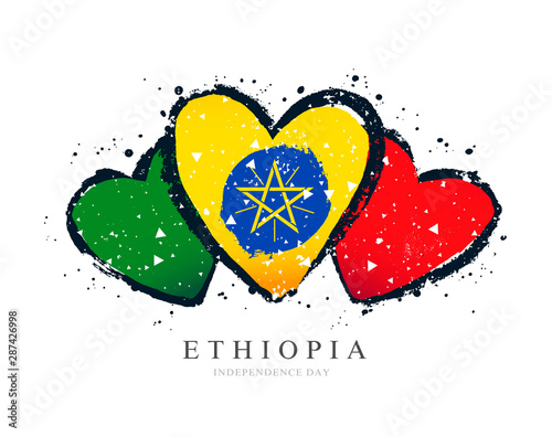 Ethiopian flag in the form of a big heart.