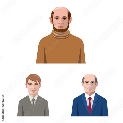 Vector illustration of avatar and face icon. Collection of avatar and profile stock symbol for web.
