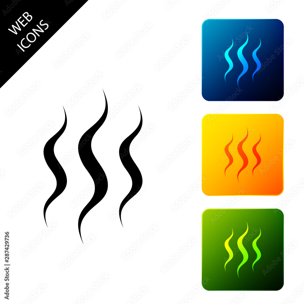 Steam icon isolated. Set icons colorful square buttons. Vector Illustration Steam icon isolated. Set icons colorful square buttons. Vector Illustration