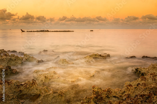 Shipwreck of the Gamma on the Cayman Islands at sunrise photo