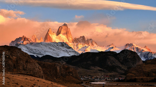 Sunset in the mountains. Patagonia, Argentina.