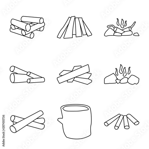 Isolated object of texture and construction symbol. Collection of texture and hardwood stock symbol for web.